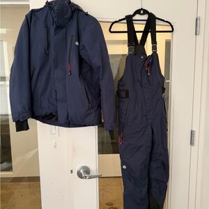 Brooks Brothers ProSport Dark Blue Performance Ski Suit - Jacket, Bib Snow Pants